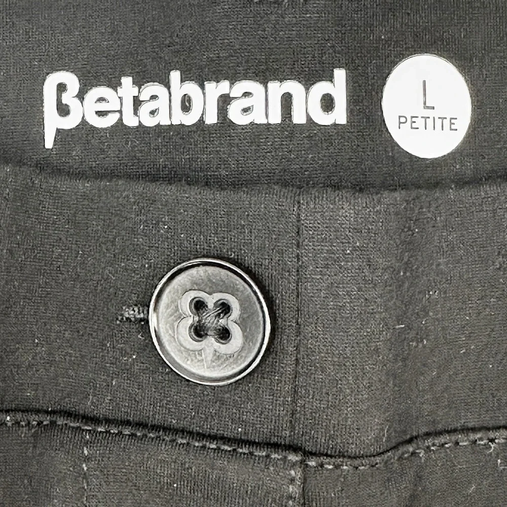 BETABRAND Straight Leg Stretch Dress Pants • Large Petite • black minimalist - Picture 5 of 7